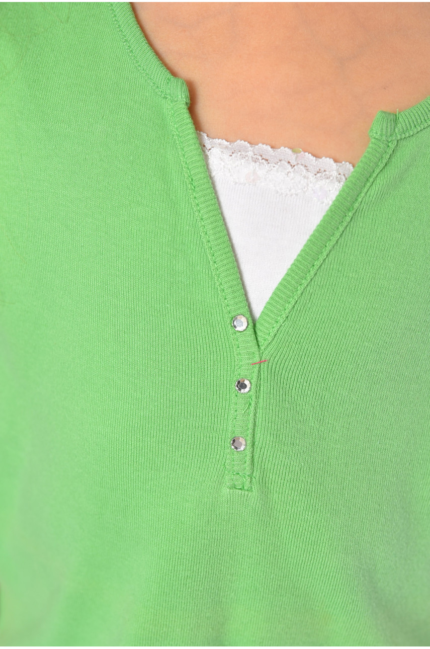 Футболка детская для девочки зеленого цвета 194251