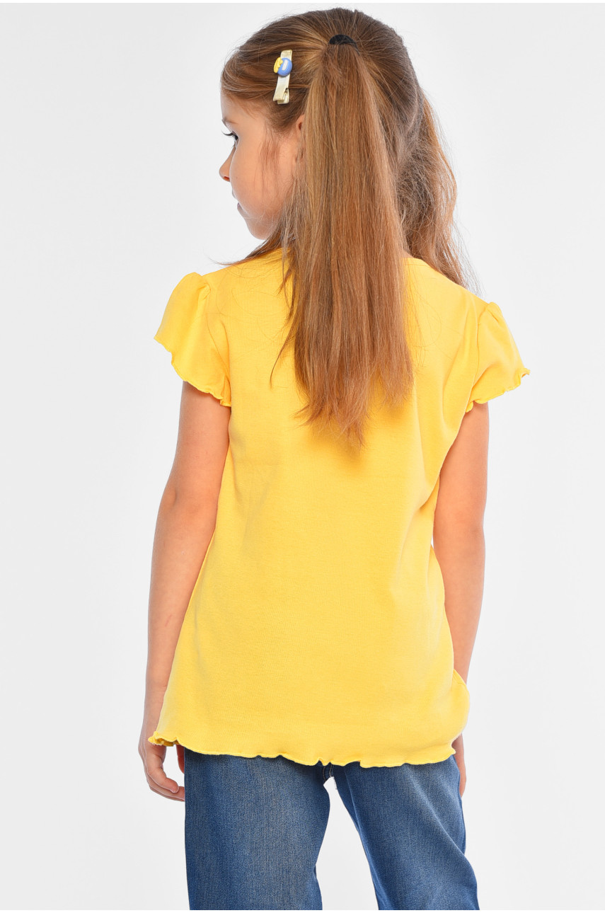 Футболка детская для девочки желтого цвета 194254