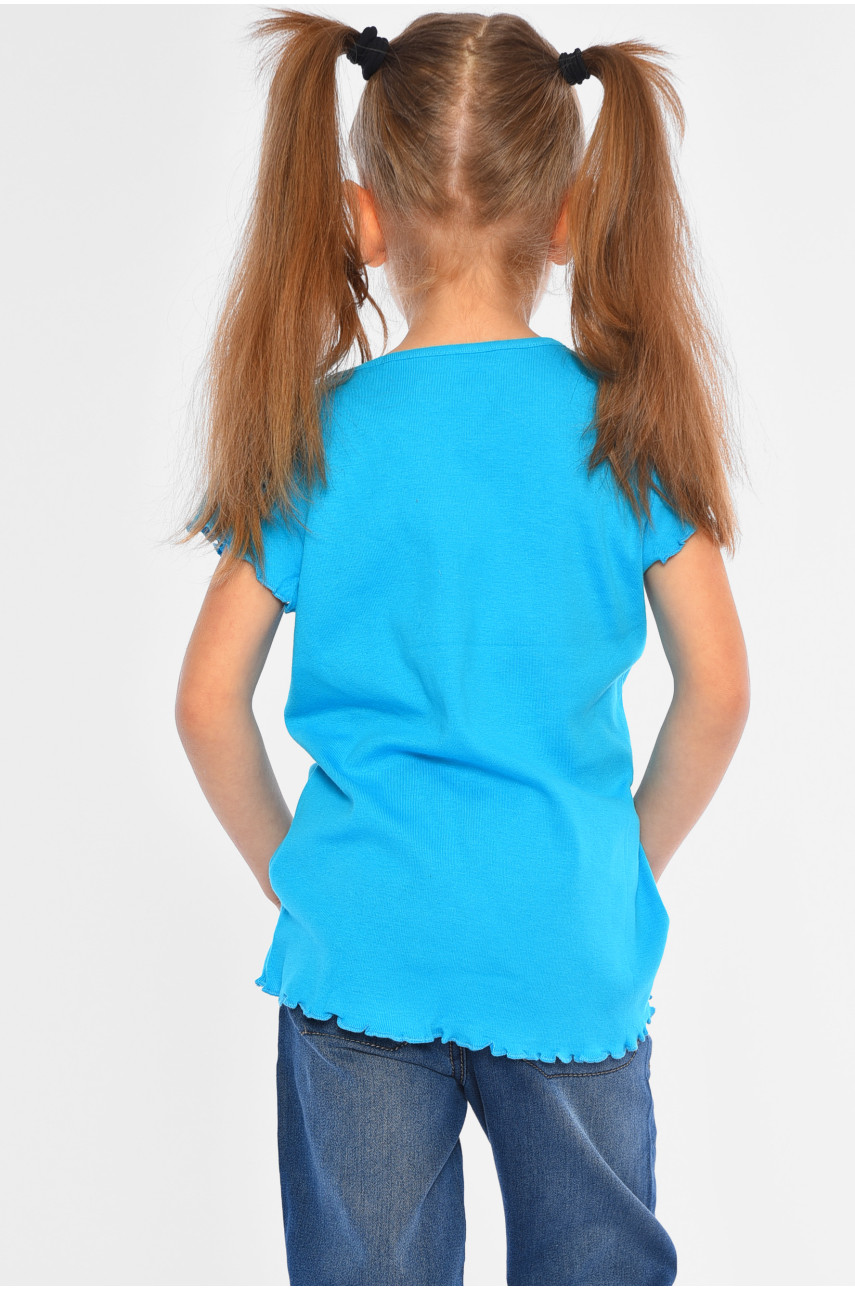 Футболка дитяча для дівчинки блакитного кольору 194255