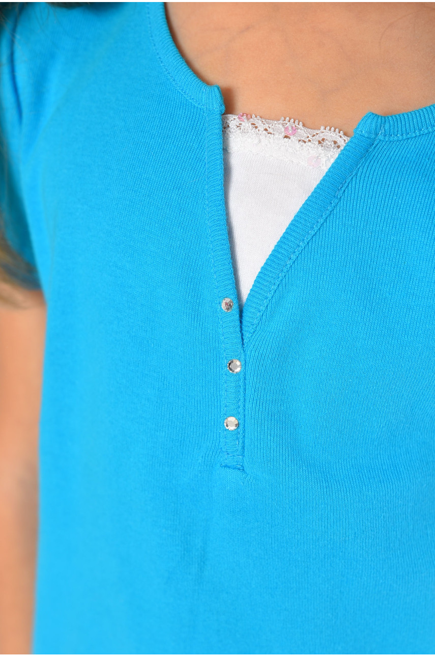Футболка дитяча для дівчинки блакитного кольору 194255