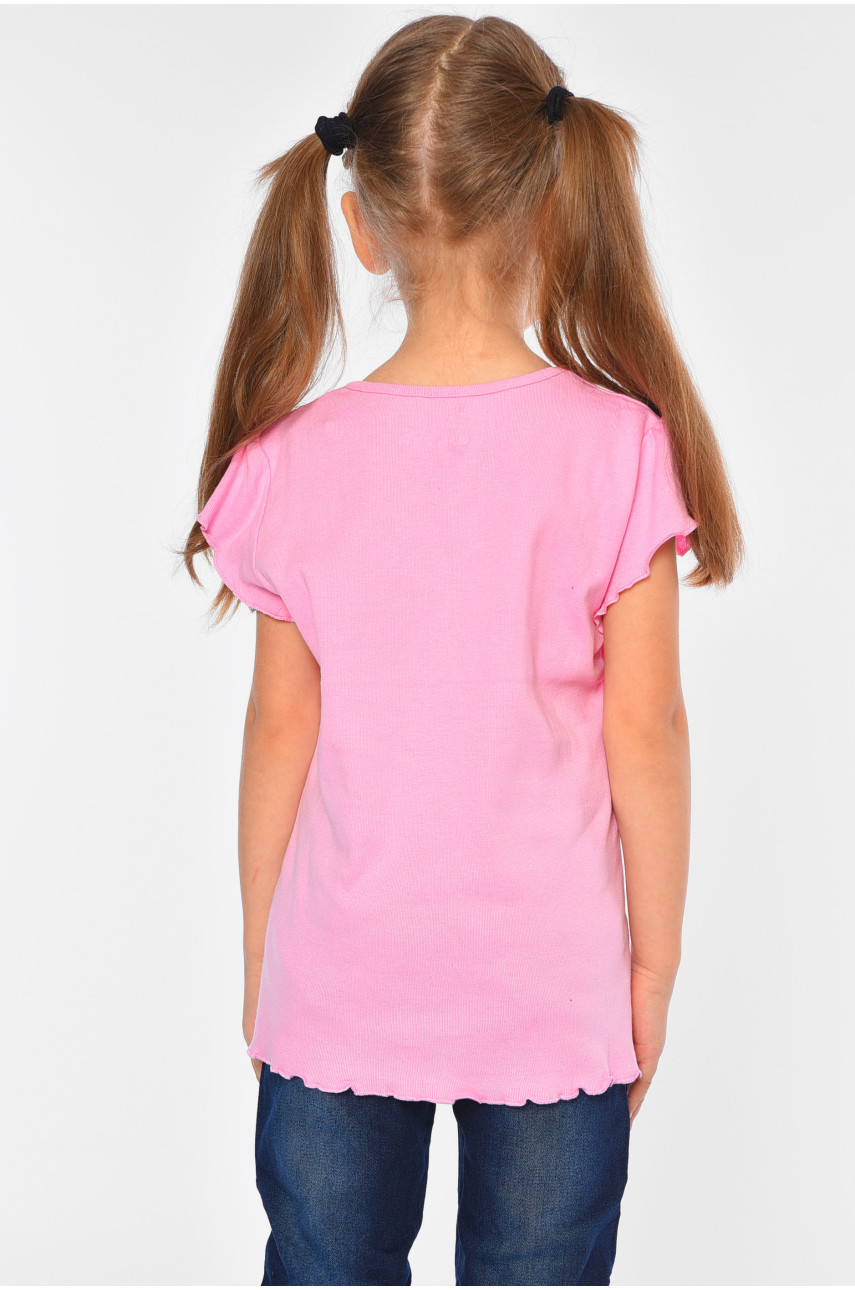Футболка детская для девочки розового цвета 194257