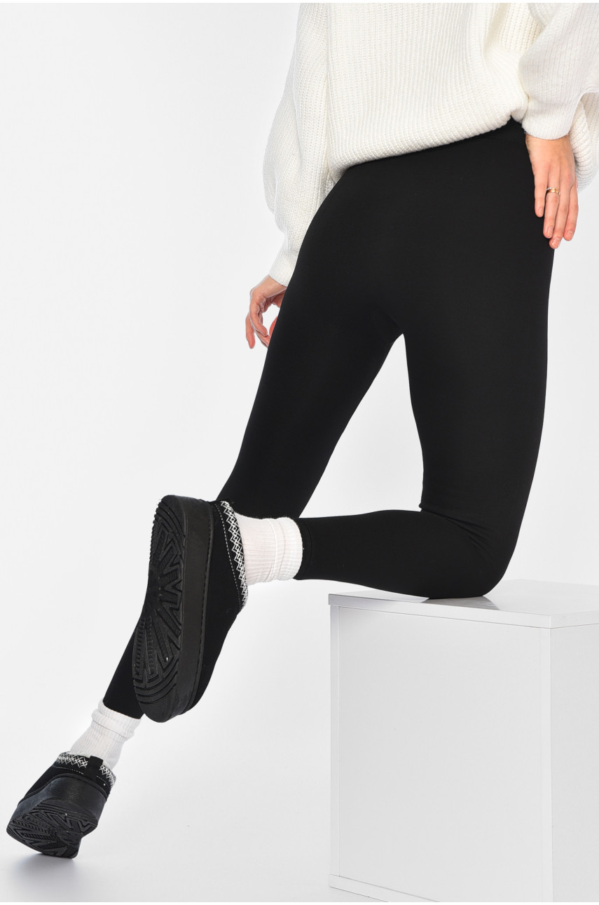 Лосины женские на искусственном меху черного цвета 2009 194291 Лосины женские на искусственном меху черного цвета 2009 194291