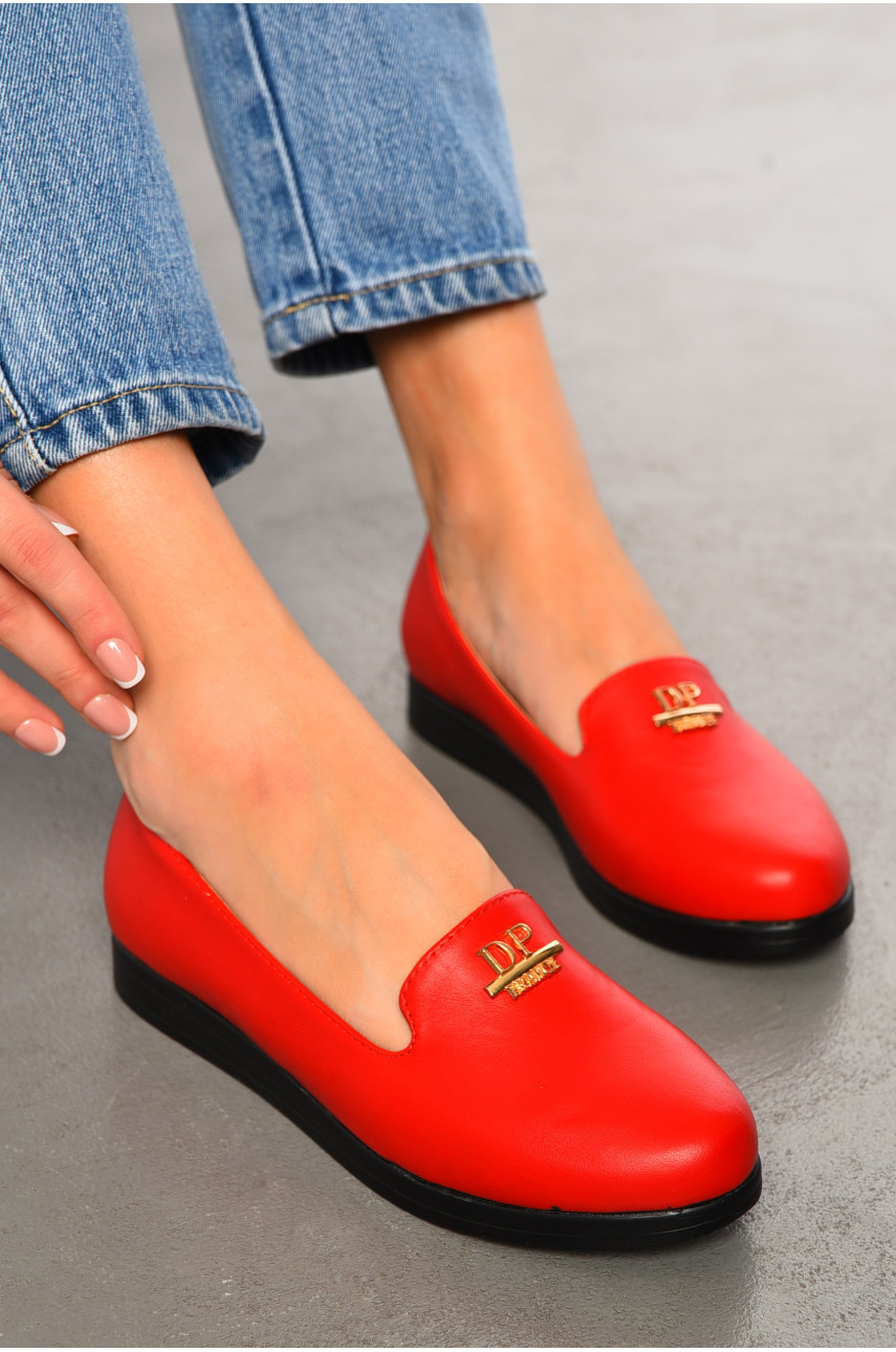 Туфлі-лофери жіночі червоного кольору 1800446 194292