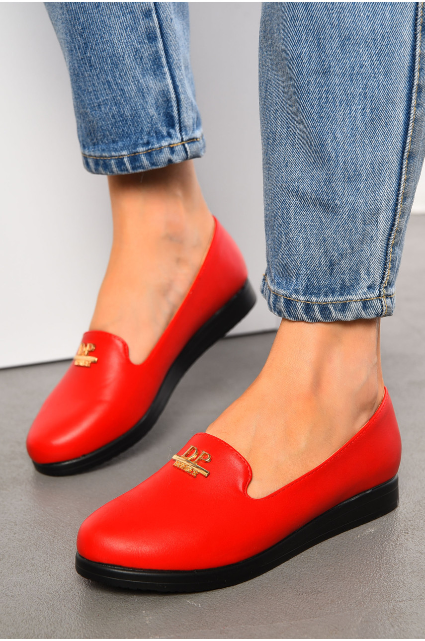 Туфлі-лофери жіночі червоного кольору 1800446 194292