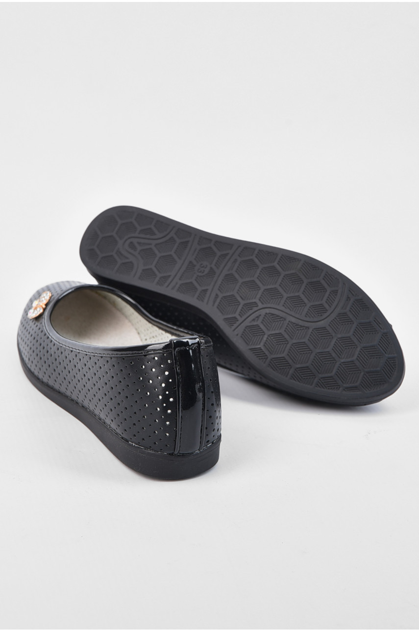 Балетки для девочки черного цвета 1850874 194362