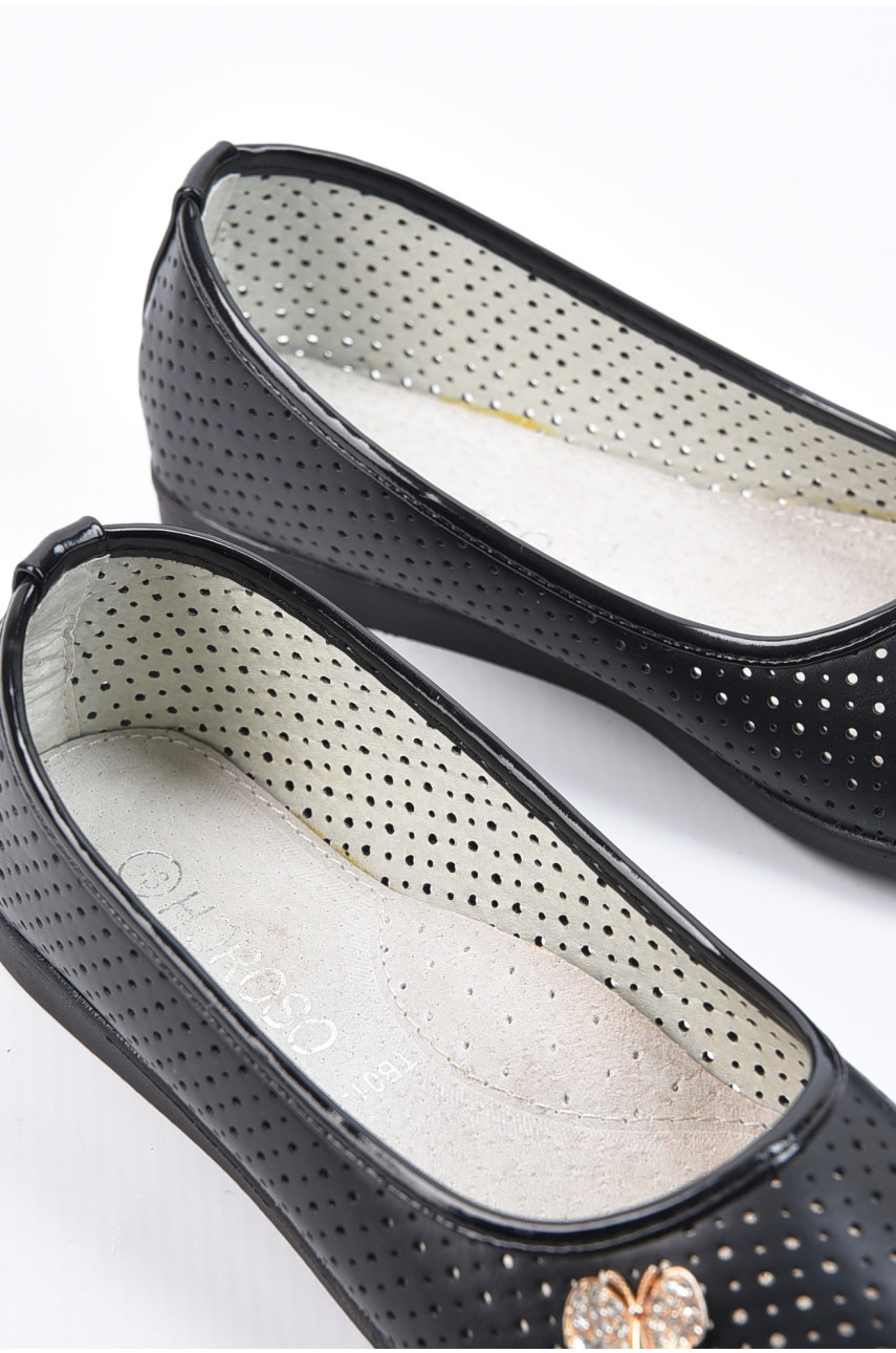 Балетки для девочки черного цвета 1850874 194362