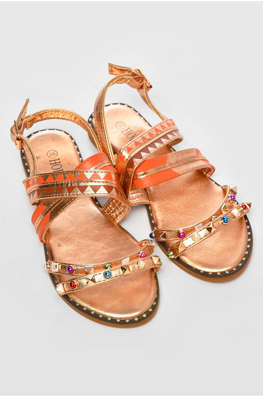 Босоніжки жіночі золотистого кольору 1852165 194364