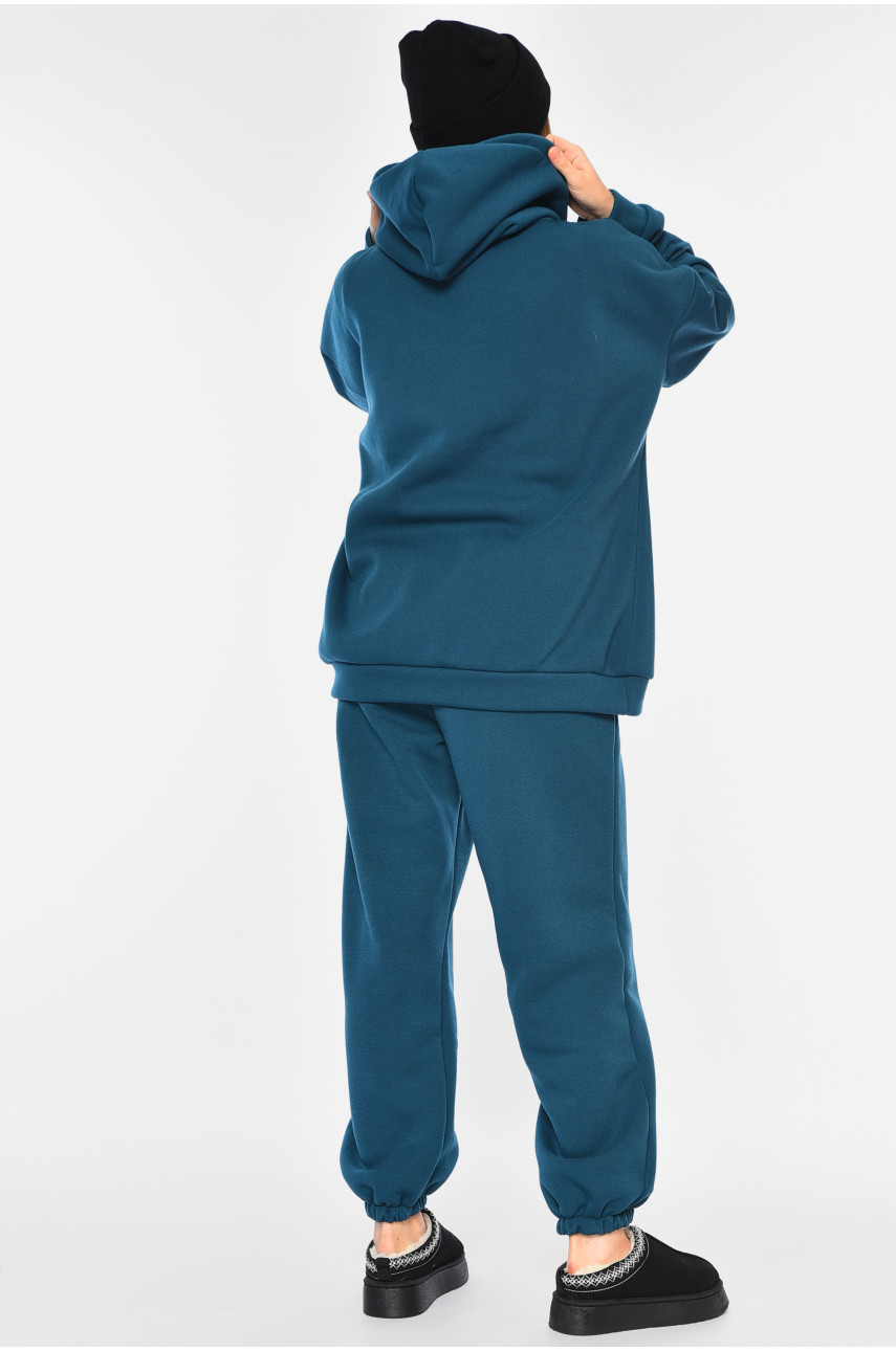 Спортивный костюм женский батальный на флисе изумрудного цвета 194369 Спортивный костюм женский батальный на флисе изумрудного цвета 194369
