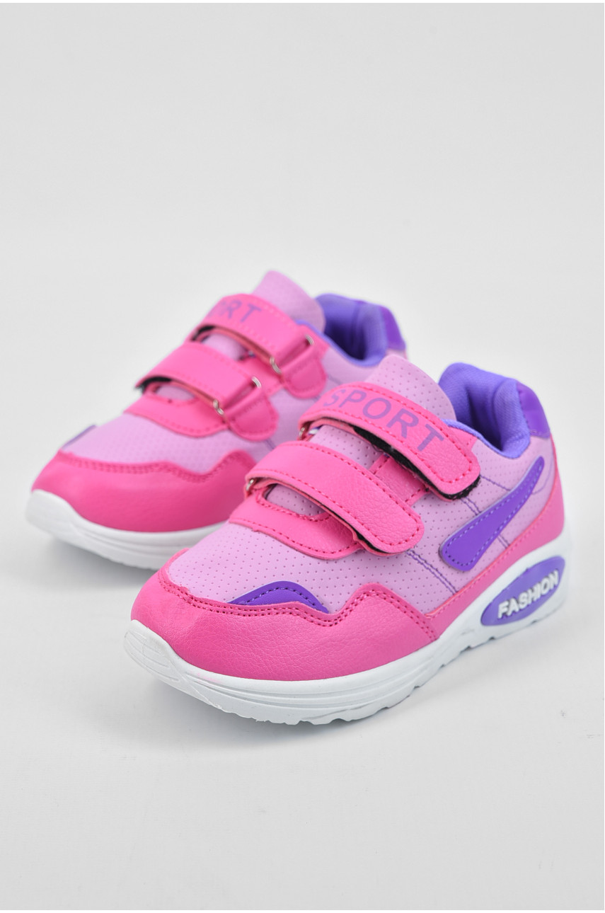 Кроссовки детские розового цвета на липучке 1800675 194386