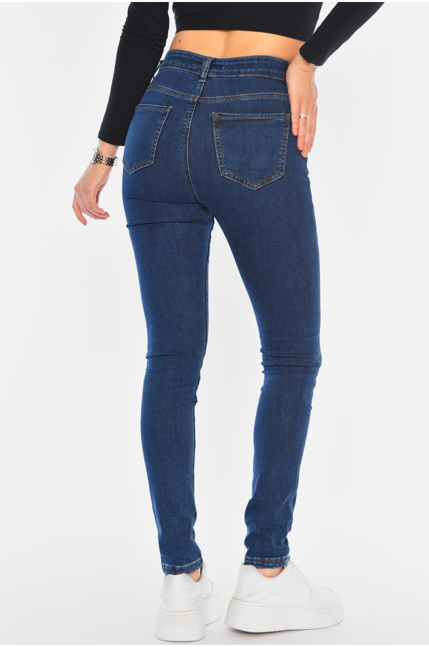 Джинси жіночі утеплені темно-синього кольору 7139 194415
