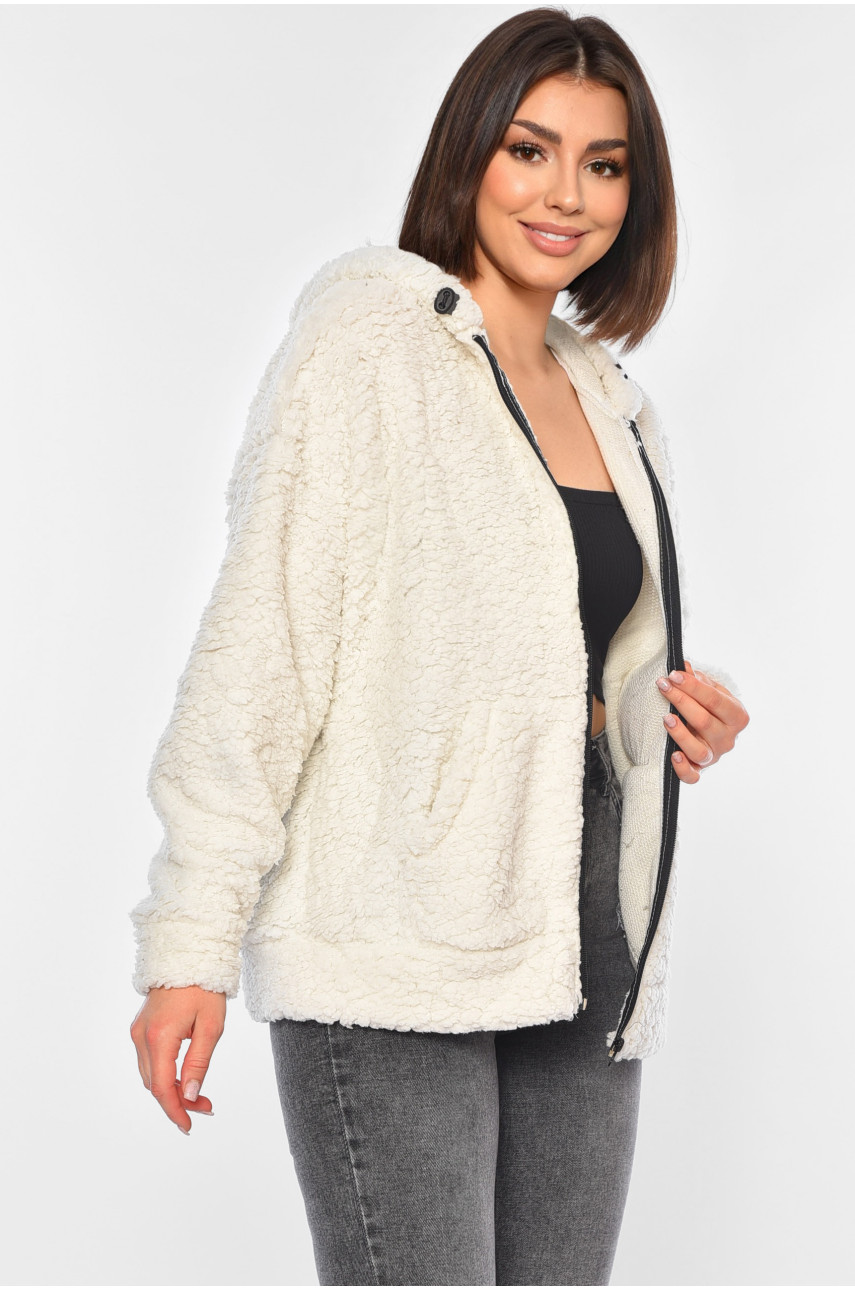 Худи женское тедди белого цвета 1514 194451 Худи женское тедди белого цвета 1514 194451