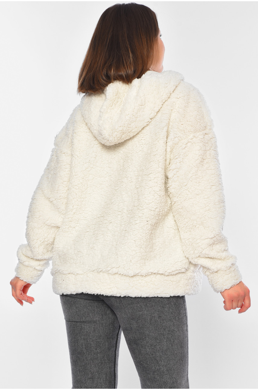 Худи женское тедди белого цвета 1514 194451 Худи женское тедди белого цвета 1514 194451