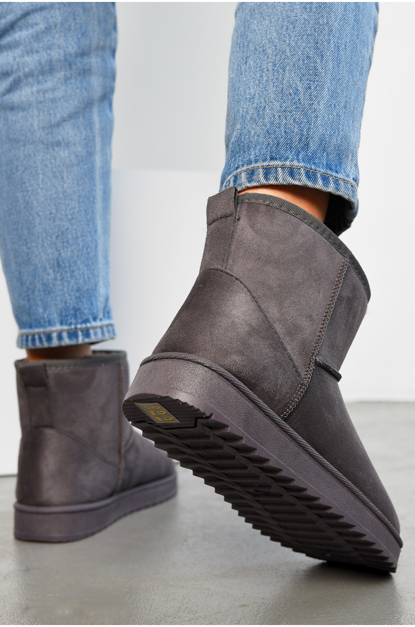 Угги женские на меху серого цвета Д-2 194457