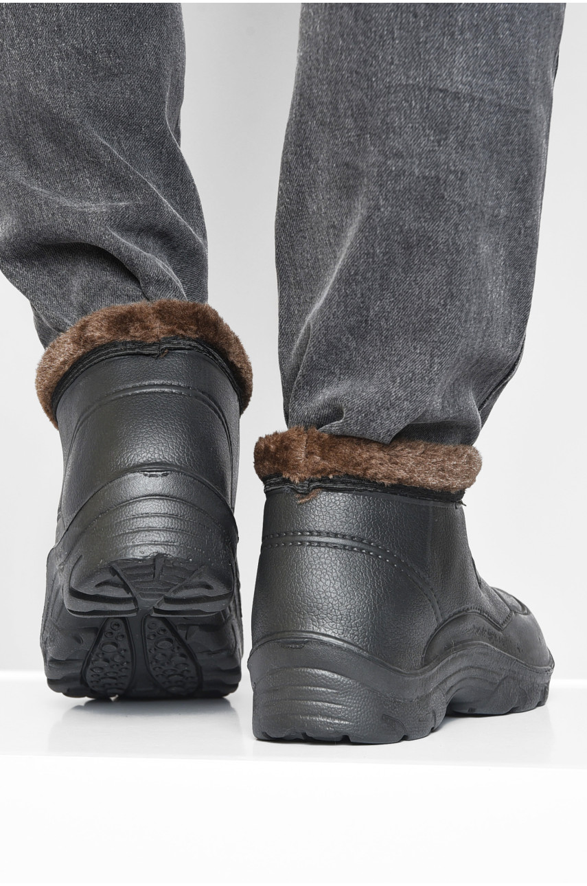 Калоші чоловічі на хутрі чорного кольору 194460