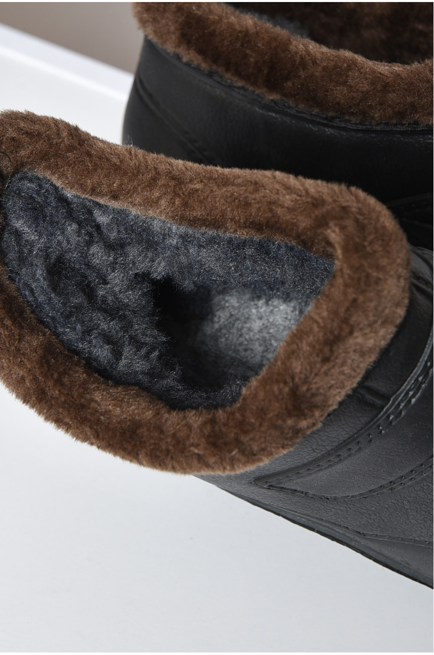 Калоші чоловічі на хутрі чорного кольору 194460