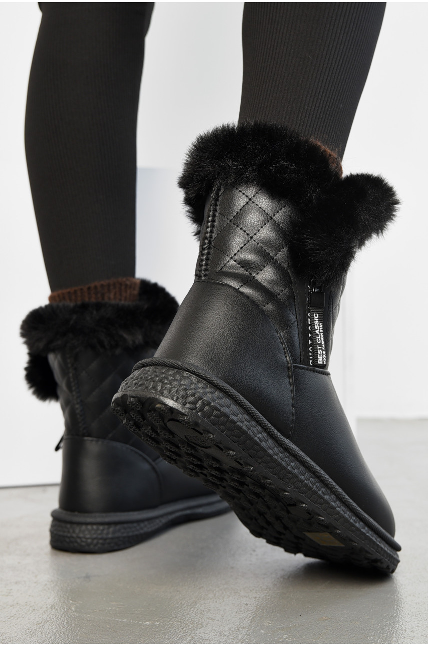 Угги женские на меху черного цвета Д-10 194464