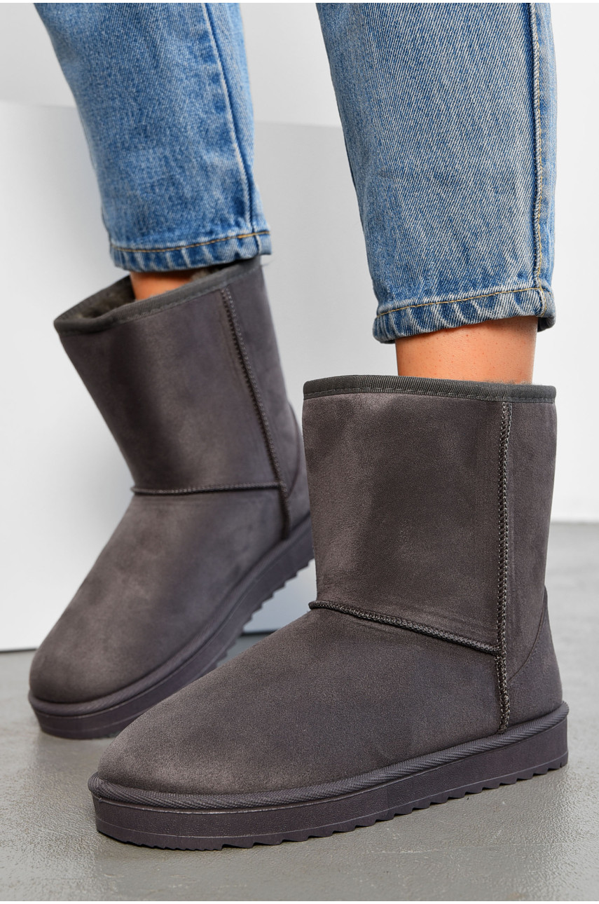 Угги женские на меху серого цвета Д-7 194470