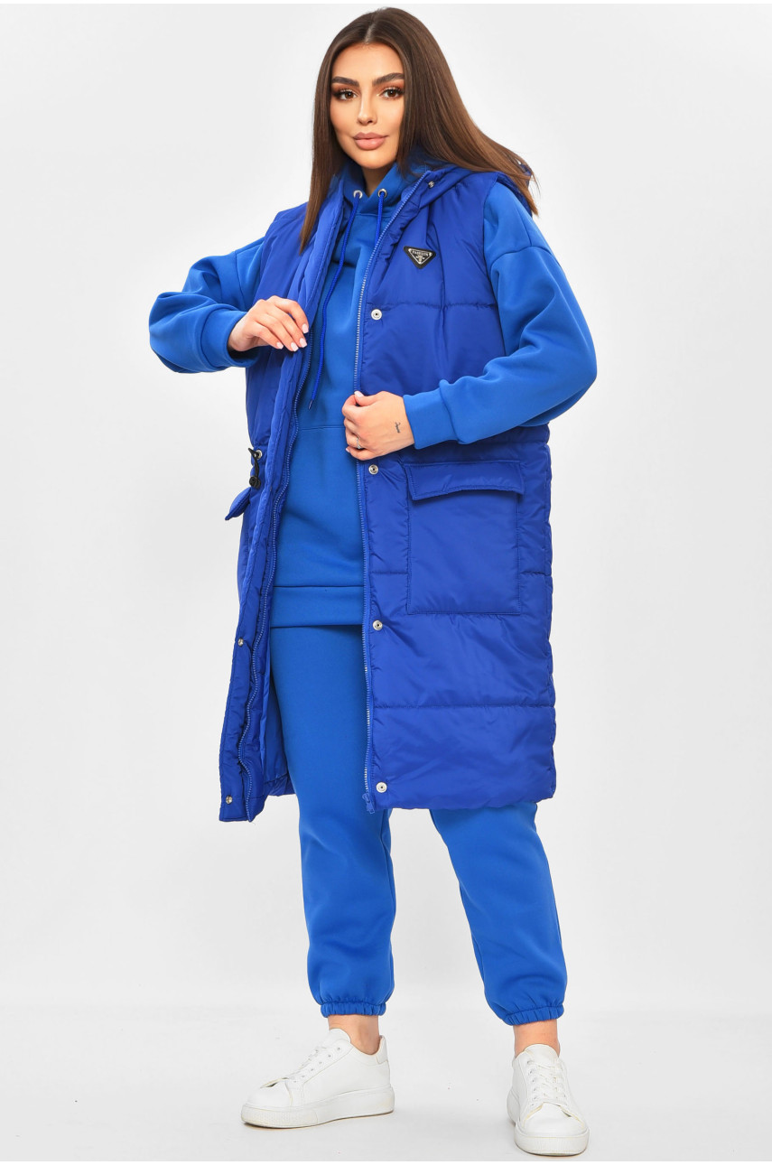 Спортивний костюм жіночий напівбатальний трійка на флісі синього кольору 493 194475 Спортивний костюм жіночий напівбатальний трійка на флісі синього кольору 493 194475