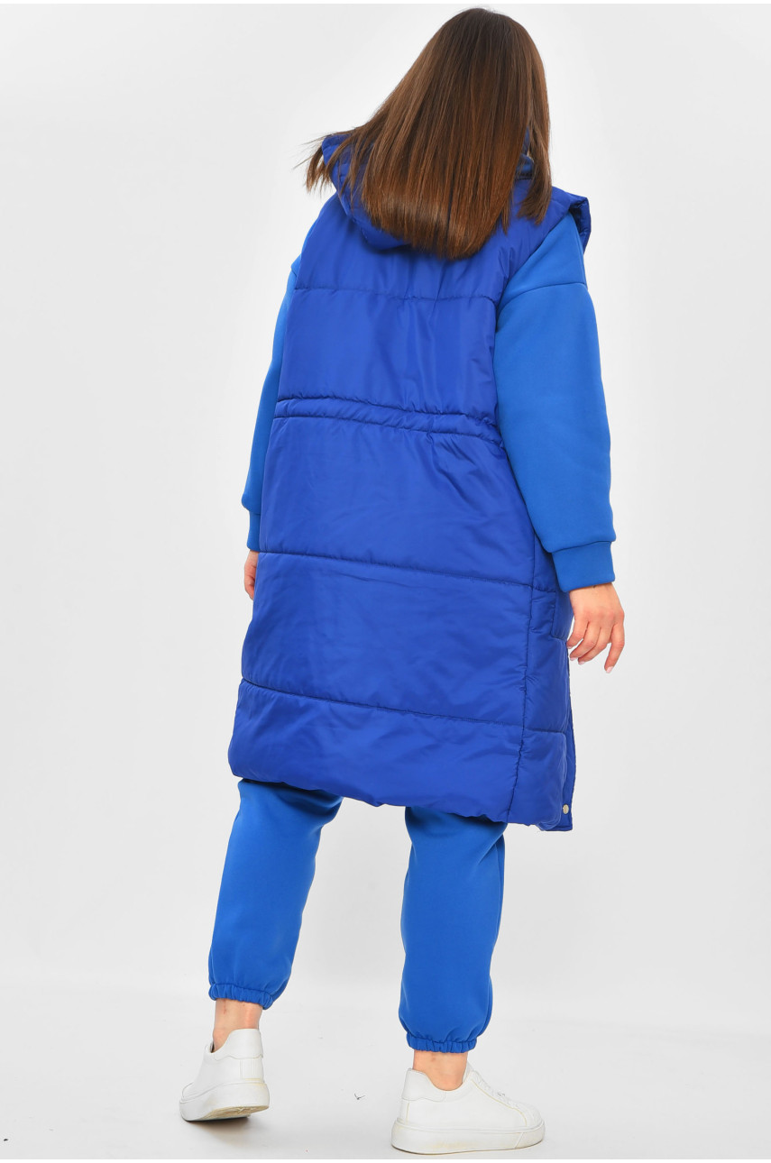 Спортивний костюм жіночий напівбатальний трійка на флісі синього кольору 493 194475 Спортивний костюм жіночий напівбатальний трійка на флісі синього кольору 493 194475