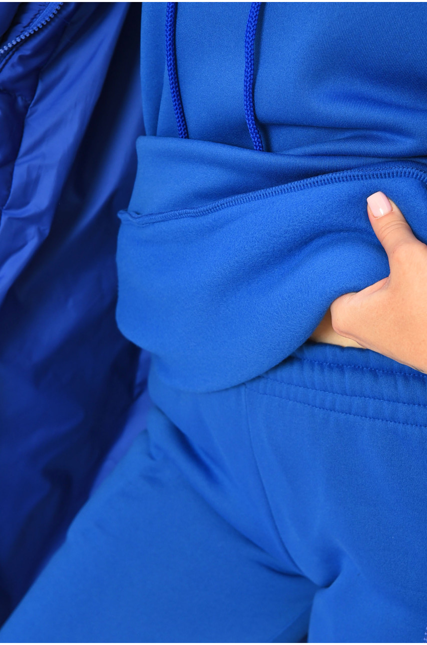 Спортивний костюм жіночий напівбатальний трійка на флісі синього кольору 493 194475 Спортивний костюм жіночий напівбатальний трійка на флісі синього кольору 493 194475