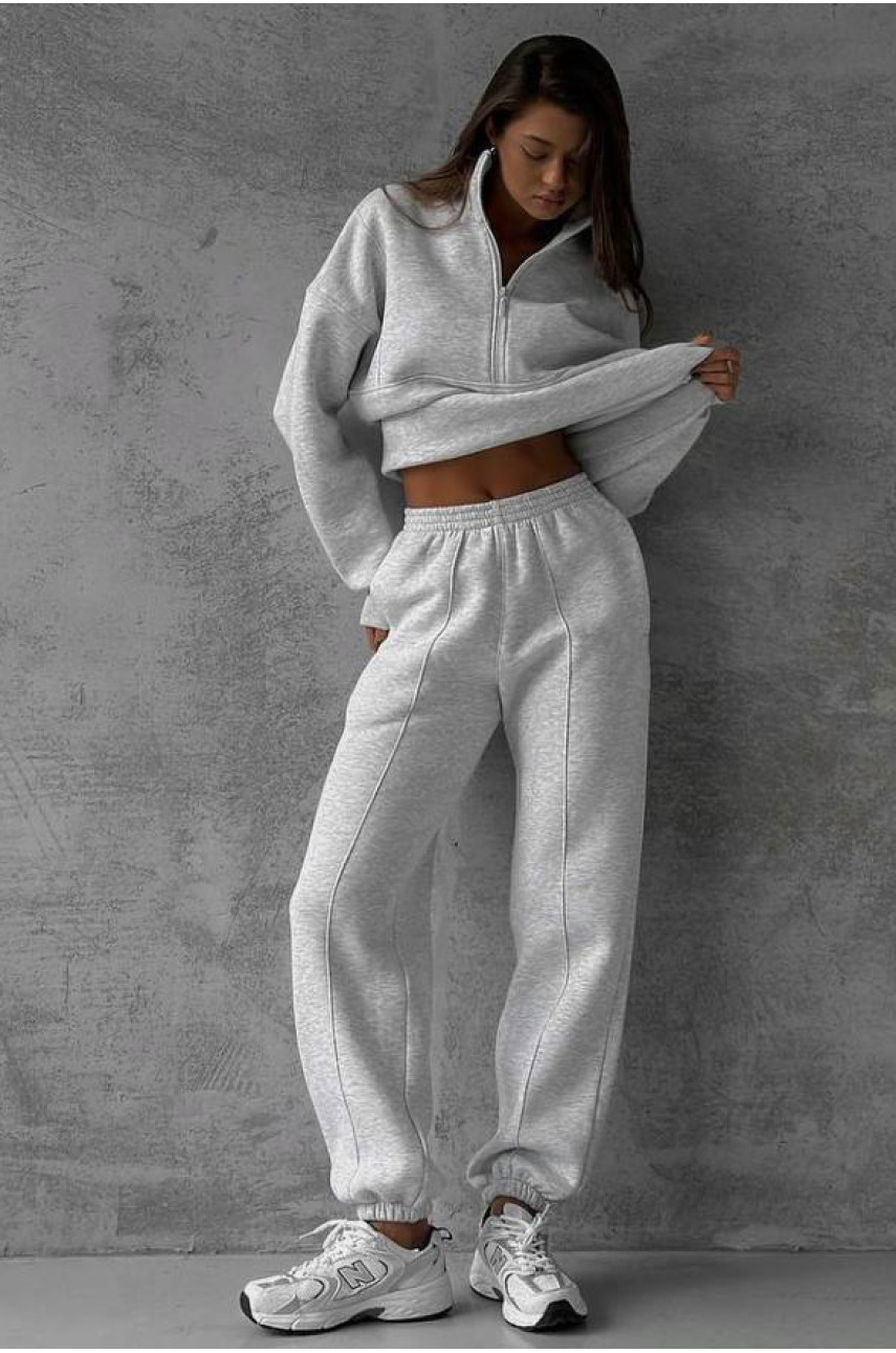 Спортивный костюм женский светло-серого цвета 1194 194481 Спортивный костюм женский светло-серого цвета 1194 194481