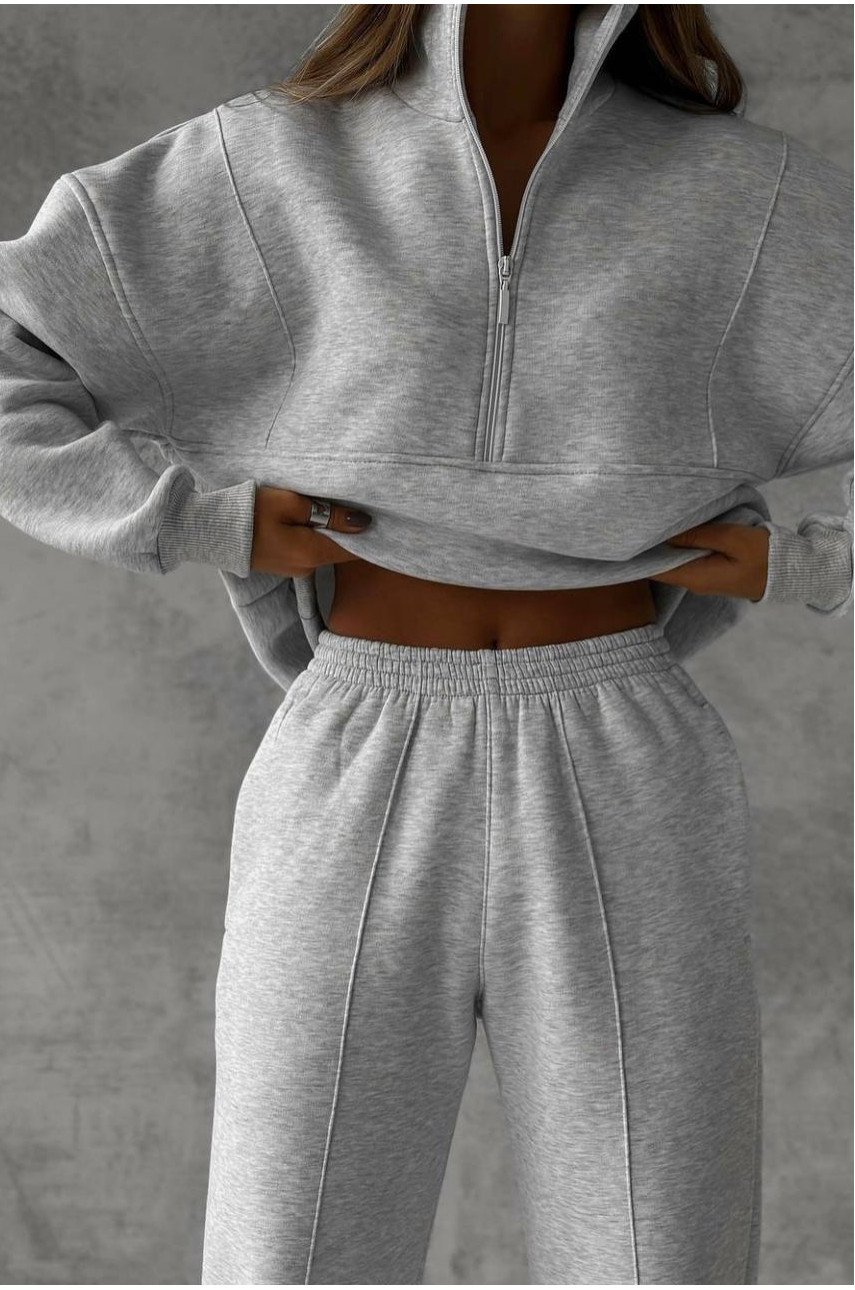 Спортивный костюм женский светло-серого цвета 1194 194481 Спортивный костюм женский светло-серого цвета 1194 194481