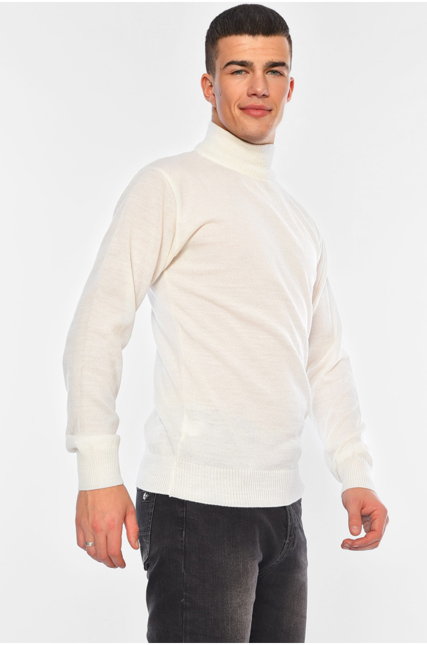 Светр чоловічий однотонний молочного кольору 1035-10 194488
