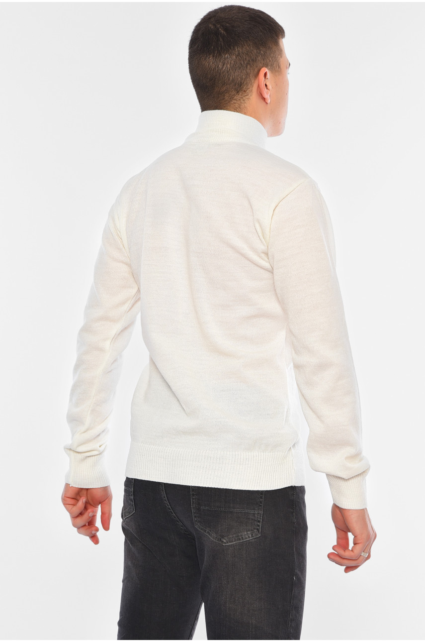 Светр чоловічий однотонний молочного кольору 1035-10 194488