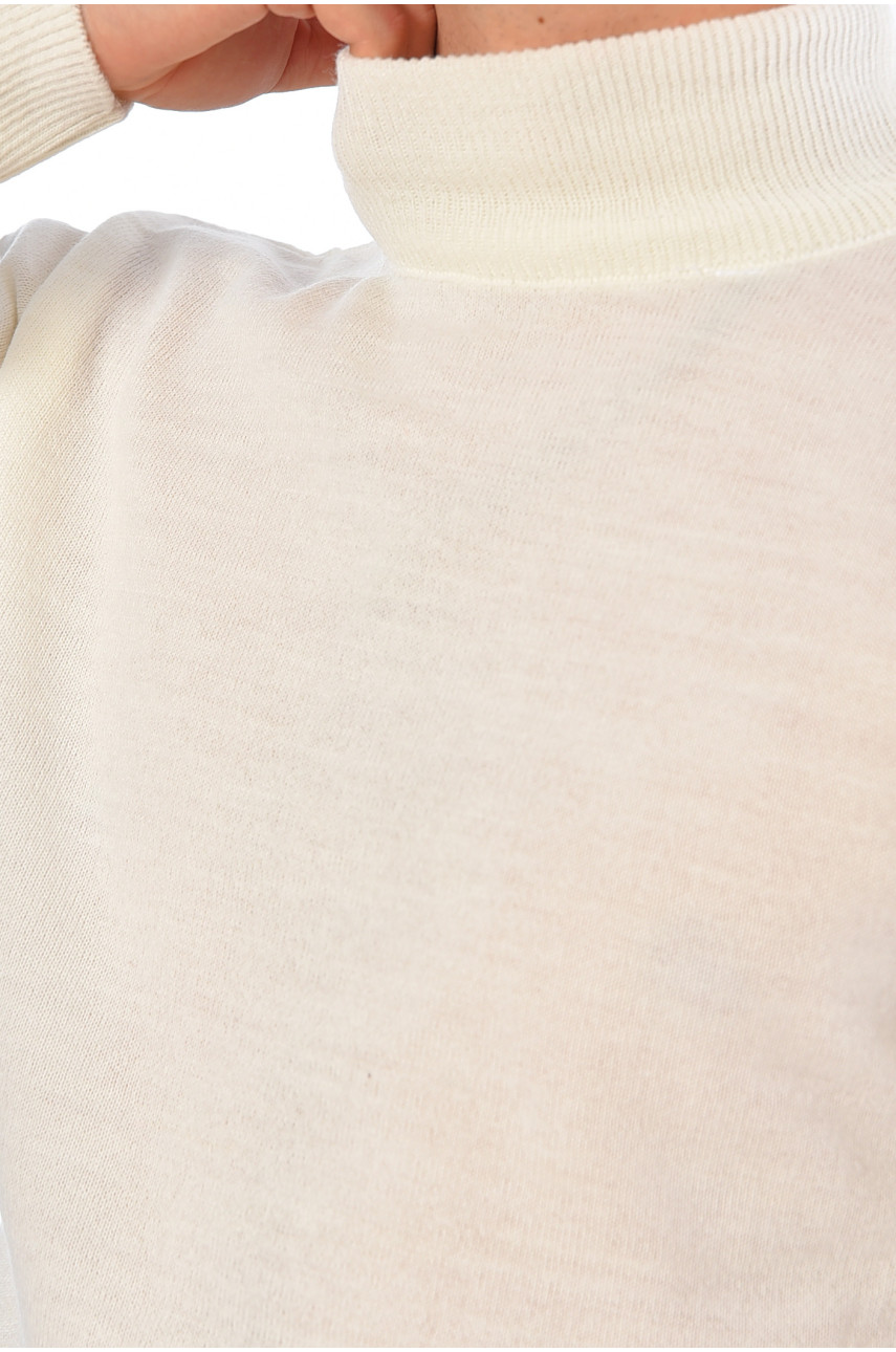 Светр чоловічий однотонний молочного кольору 1035-10 194488
