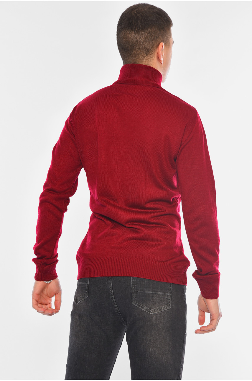 Свитер мужской однотонный бордового цвета 4026-5 194490 Свитер мужской однотонный бордового цвета 4026-5 194490