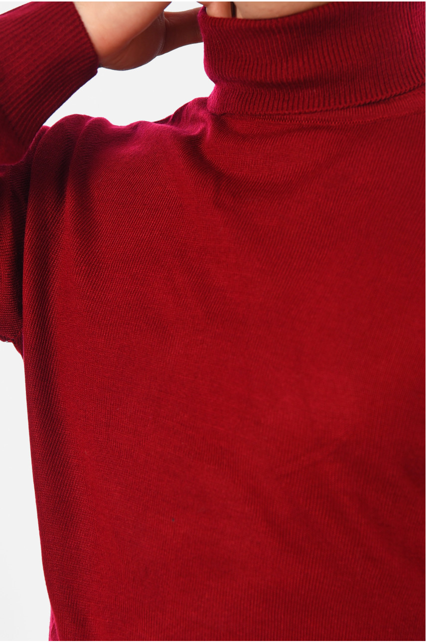 Свитер мужской однотонный бордового цвета 4026-5 194490 Свитер мужской однотонный бордового цвета 4026-5 194490