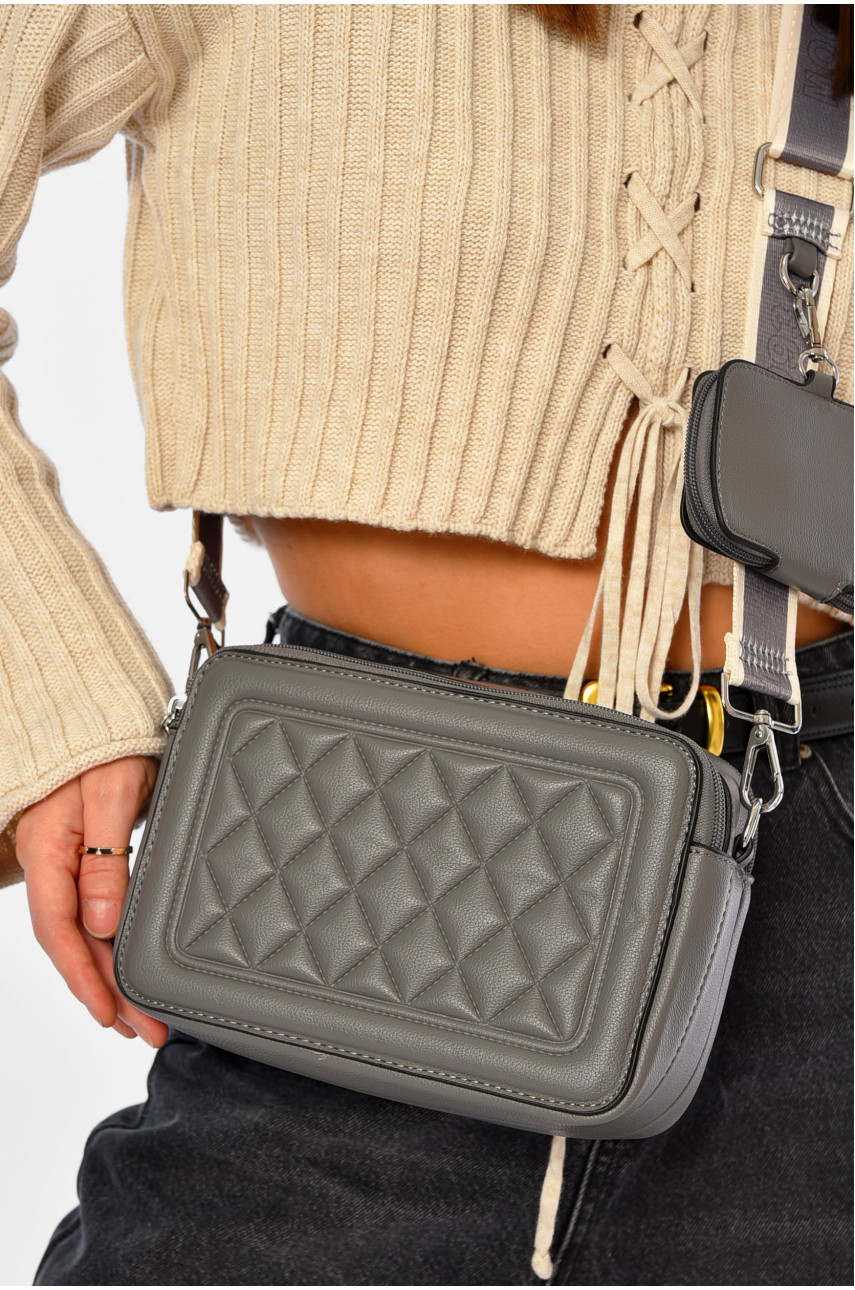 Сумка женская из экокожи серого цвета 7875 194492 Сумка женская из экокожи серого цвета 7875 194492