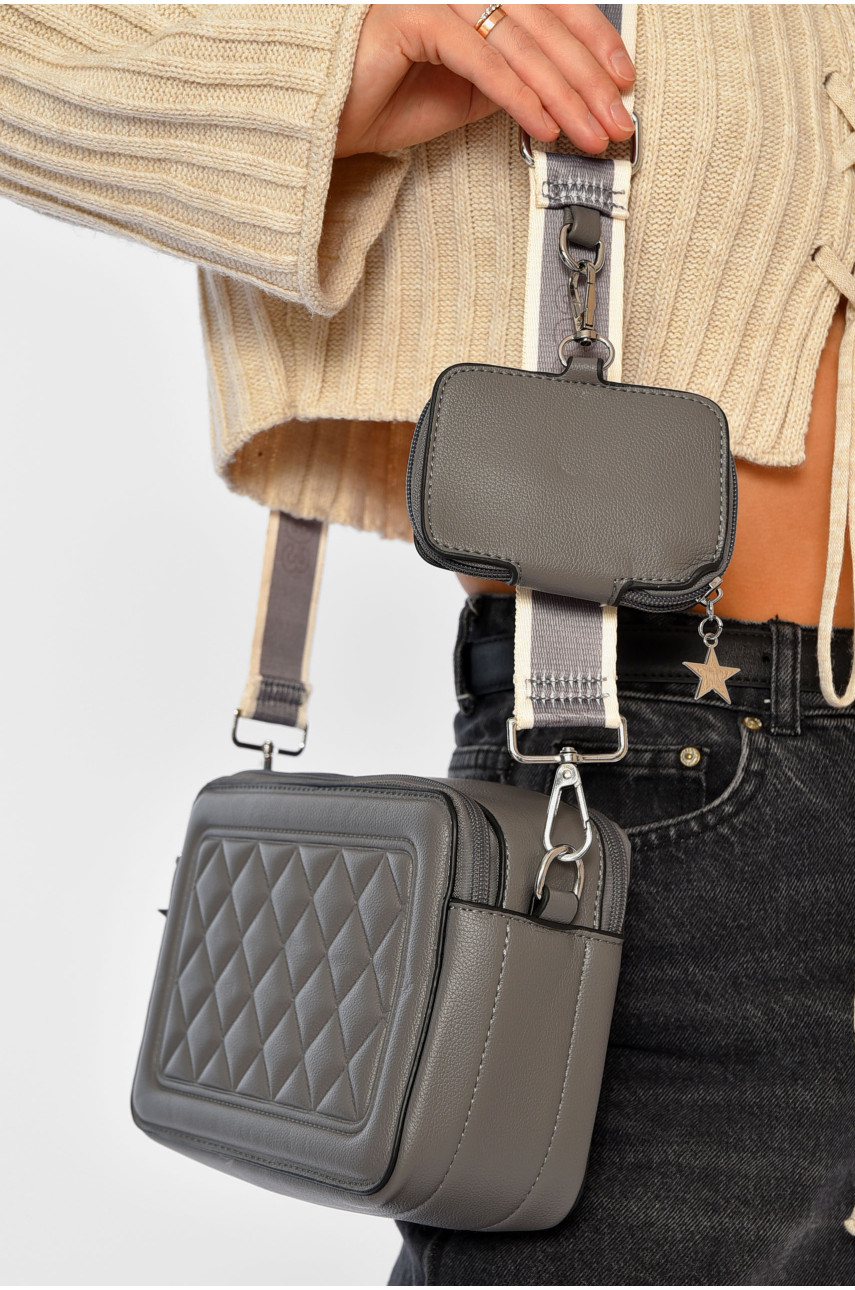 Сумка женская из экокожи серого цвета 7875 194492 Сумка женская из экокожи серого цвета 7875 194492