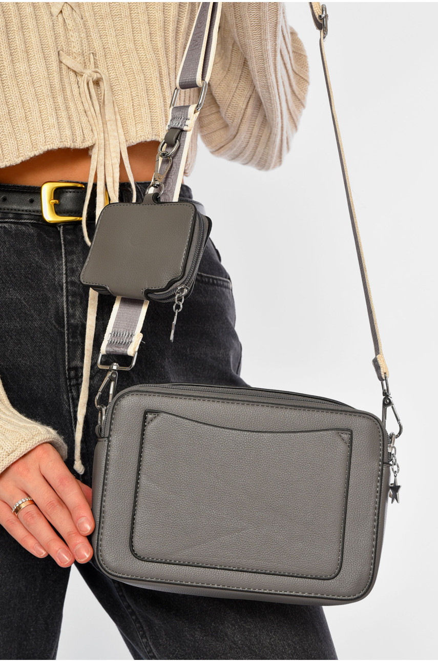 Сумка женская из экокожи серого цвета 7875 194492 Сумка женская из экокожи серого цвета 7875 194492