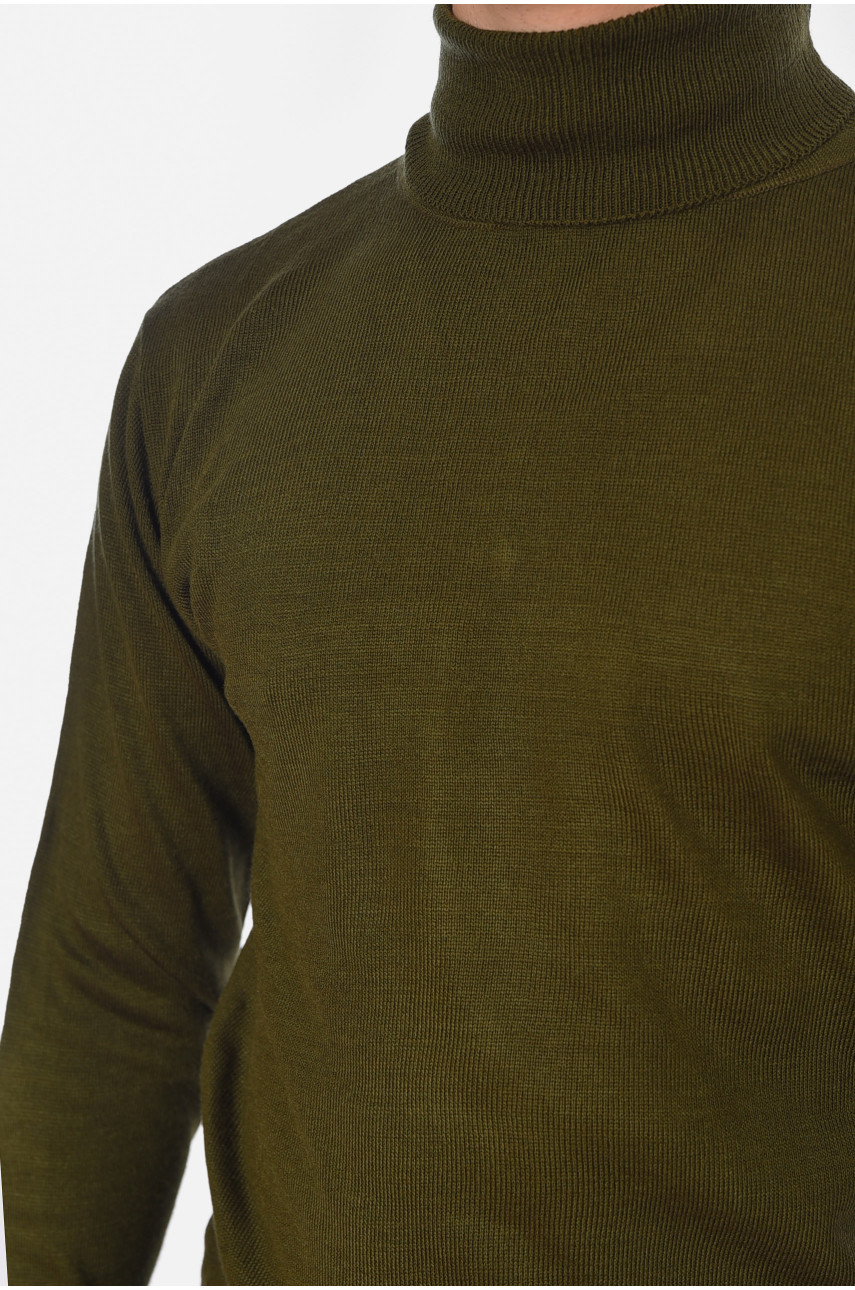 Светр чоловічий однотонний темно-зеленого кольору 4026-7 194500 Светр чоловічий однотонний темно-зеленого кольору 4026-7 194500