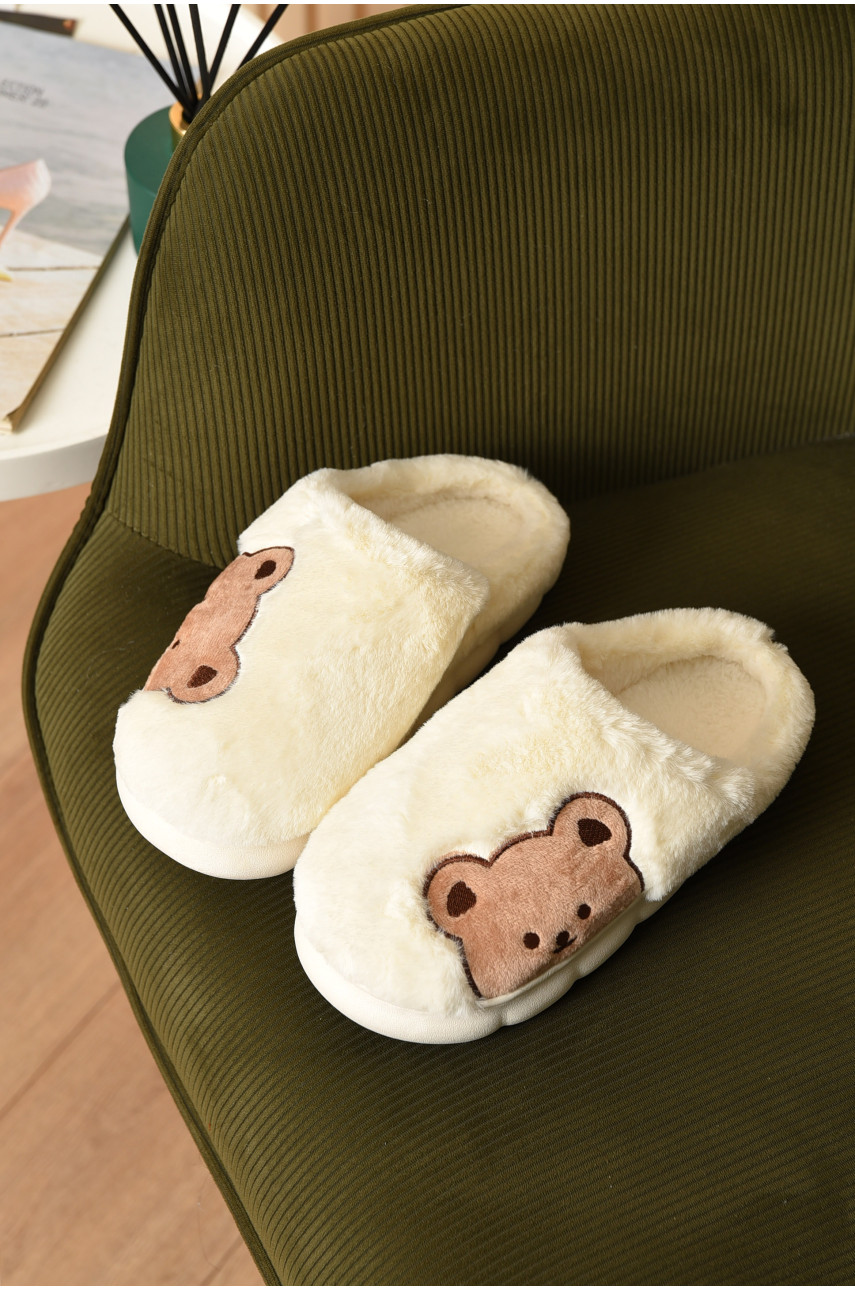 Капці домашні жіночі білого кольору 600 194501 Капці домашні жіночі білого кольору 600 194501