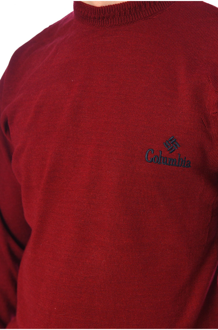 Свитер мужской однотонный бордового цвета 1053-51 194505