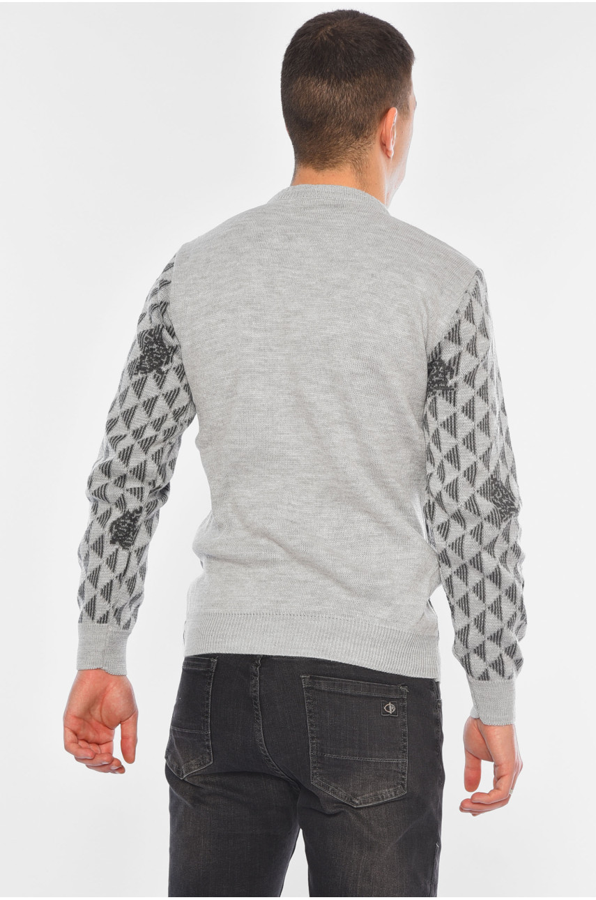 Свитер мужской однотонный серого цвета 1084-60 194512