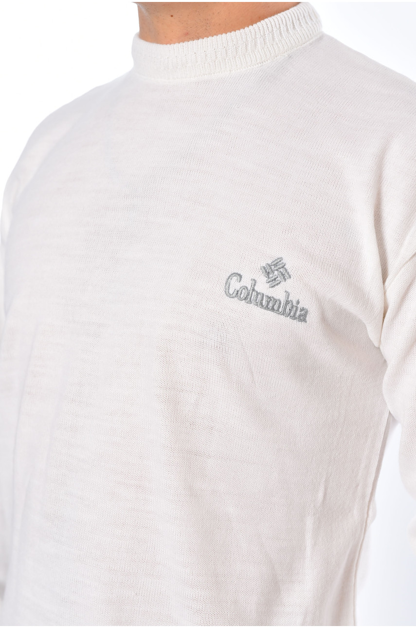 Светр чоловічий однотонний білого кольору 1053-10 194516 Светр чоловічий однотонний білого кольору 1053-10 194516