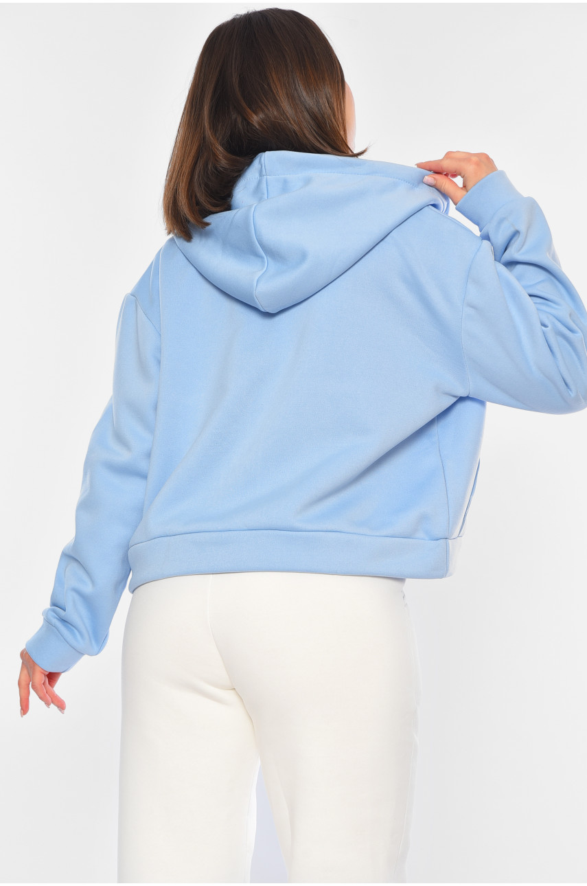 Худі жіноче на флісі блакитного кольору 326 194539
