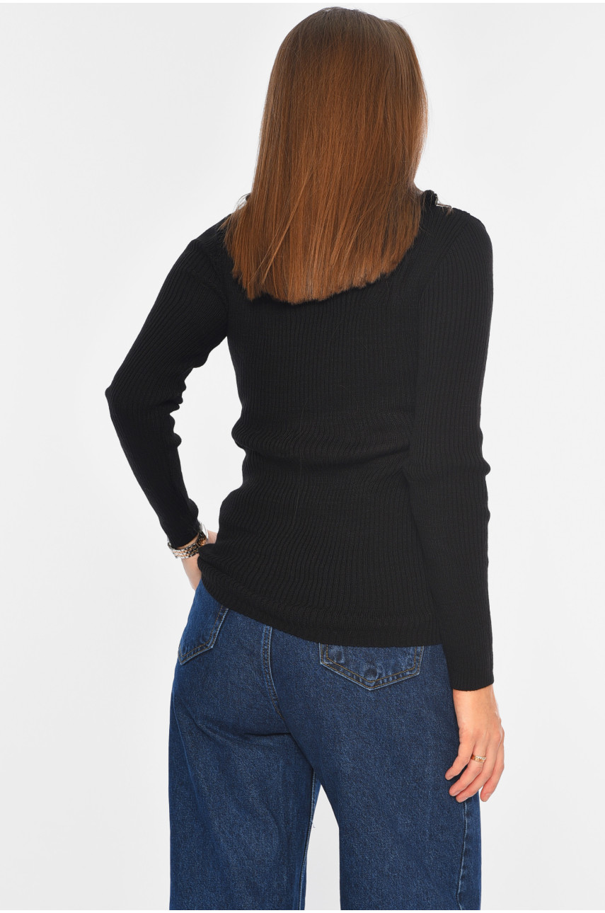 Гольф жіночий однотонний чорного кольору 4653 194558 Гольф жіночий однотонний чорного кольору 4653 194558