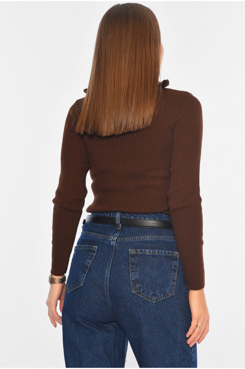 Гольф жіночий однотонний коричневого кольору 4653 194559 Гольф жіночий однотонний коричневого кольору 4653 194559