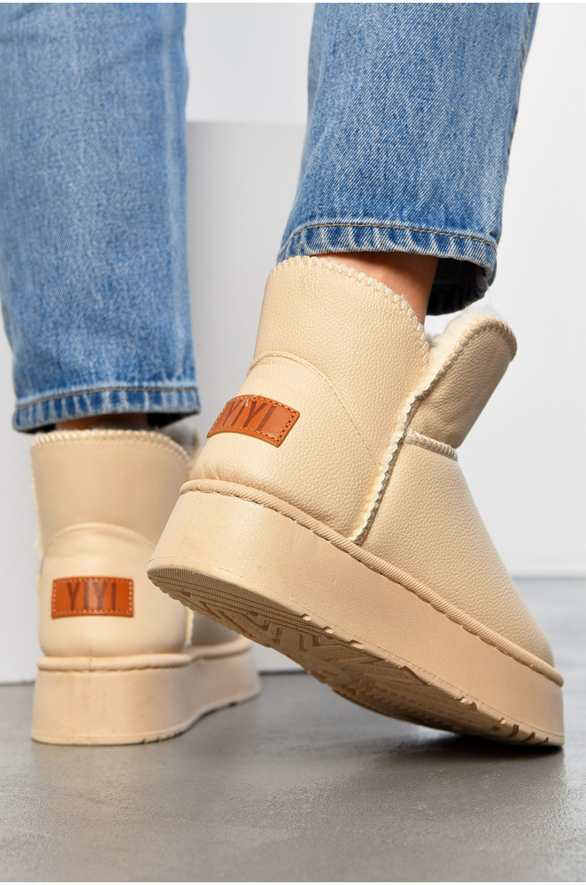 Угги женские на меху бежевого цвета 86-5 194576