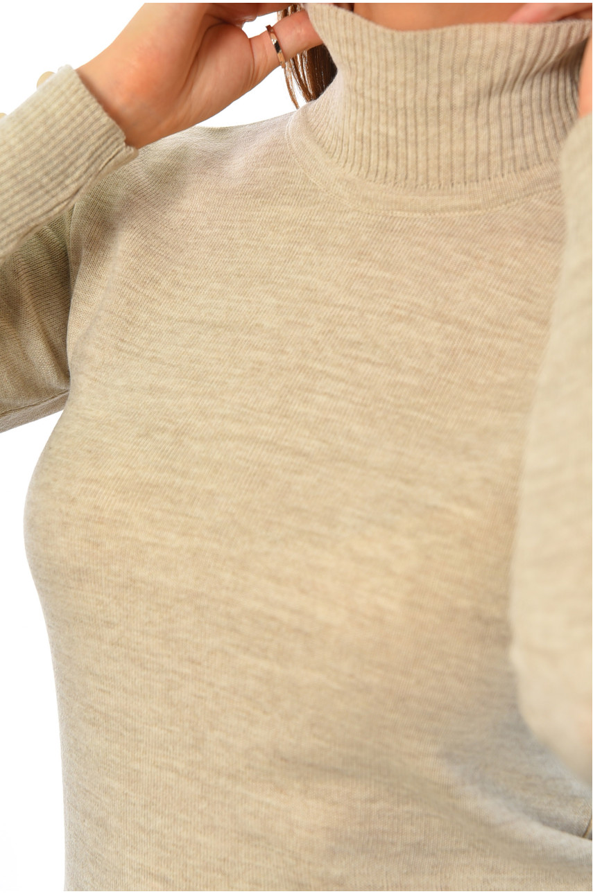 Гольф женский однотонный бежевого цвета 4660 194578 Гольф женский однотонный бежевого цвета 4660 194578