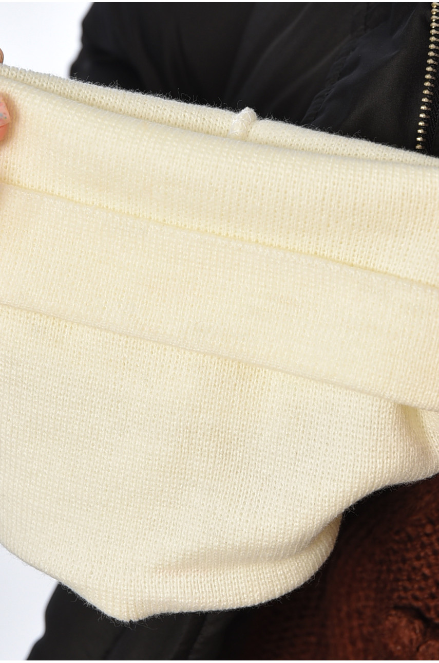 Шапка женская демисезонная белого цвета А110 (366637) 194600