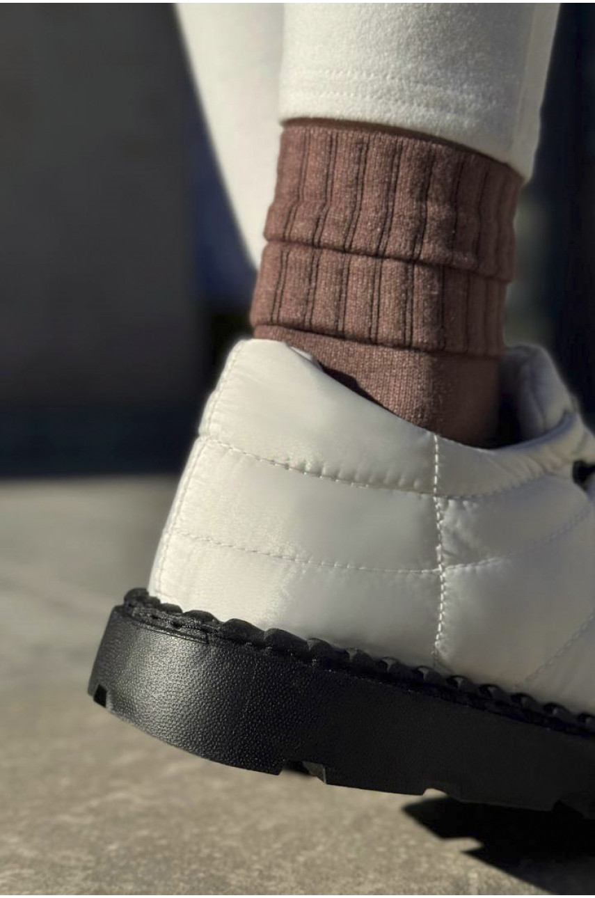 Туфлі жіночі на хутрі молочного кольору А61-3 194613