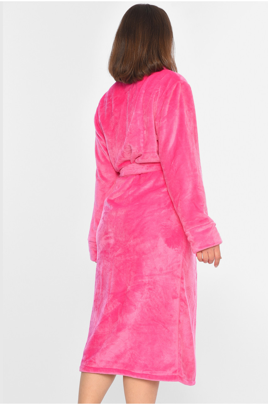 Халат женский велюровый розового цвета 194635 Халат женский велюровый розового цвета 194635