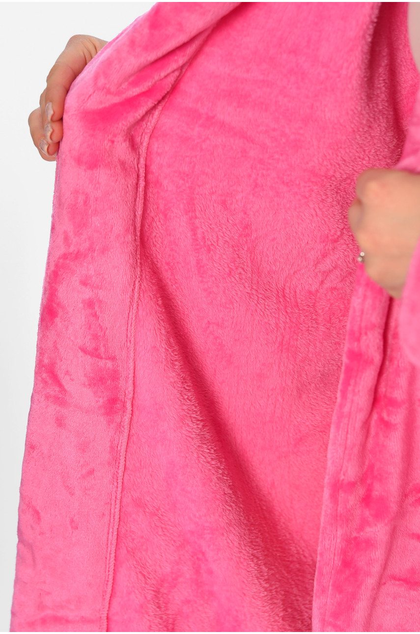 Халат женский велюровый розового цвета 194635 Халат женский велюровый розового цвета 194635