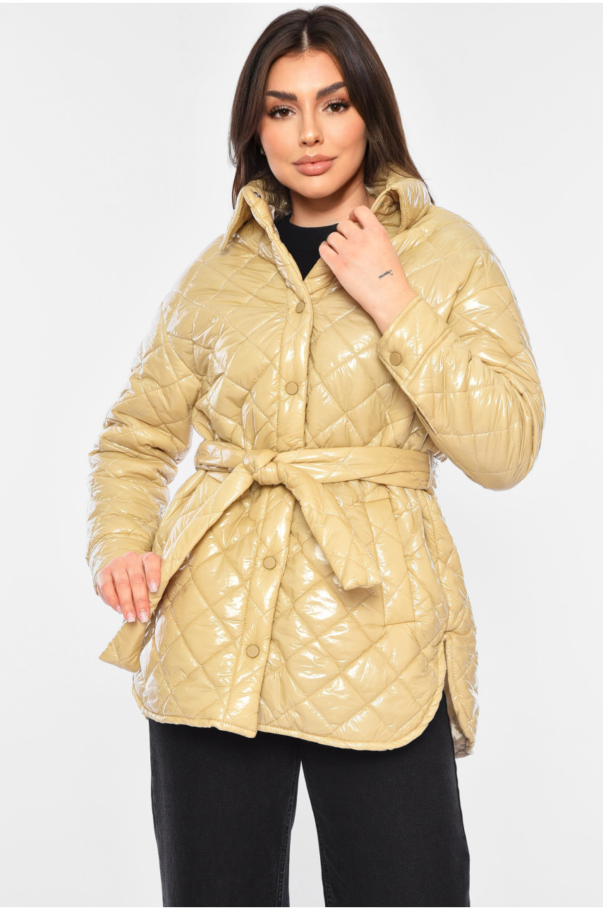 Куртка жіноча демісезонна бежевого кольору 5635 194655