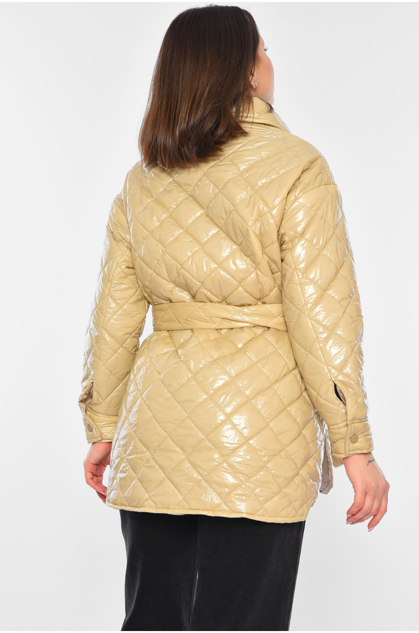 Куртка жіноча демісезонна бежевого кольору 5635 194655